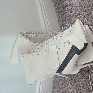 White thigh-high boots